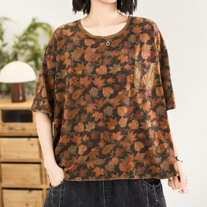 Short-sleeved T-shirt Women's Spring/Summer Casual Loose Round-neck Shirt T-shirt Women