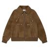 Unisex Vintage Streetwear Oversized PU Jacket Casual Outerwear Youth
