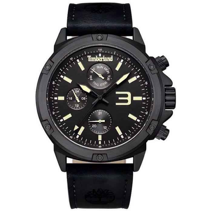 Montre - Timberland - TDWGF9002904 - Acier inoxydable - Cuir - Noir