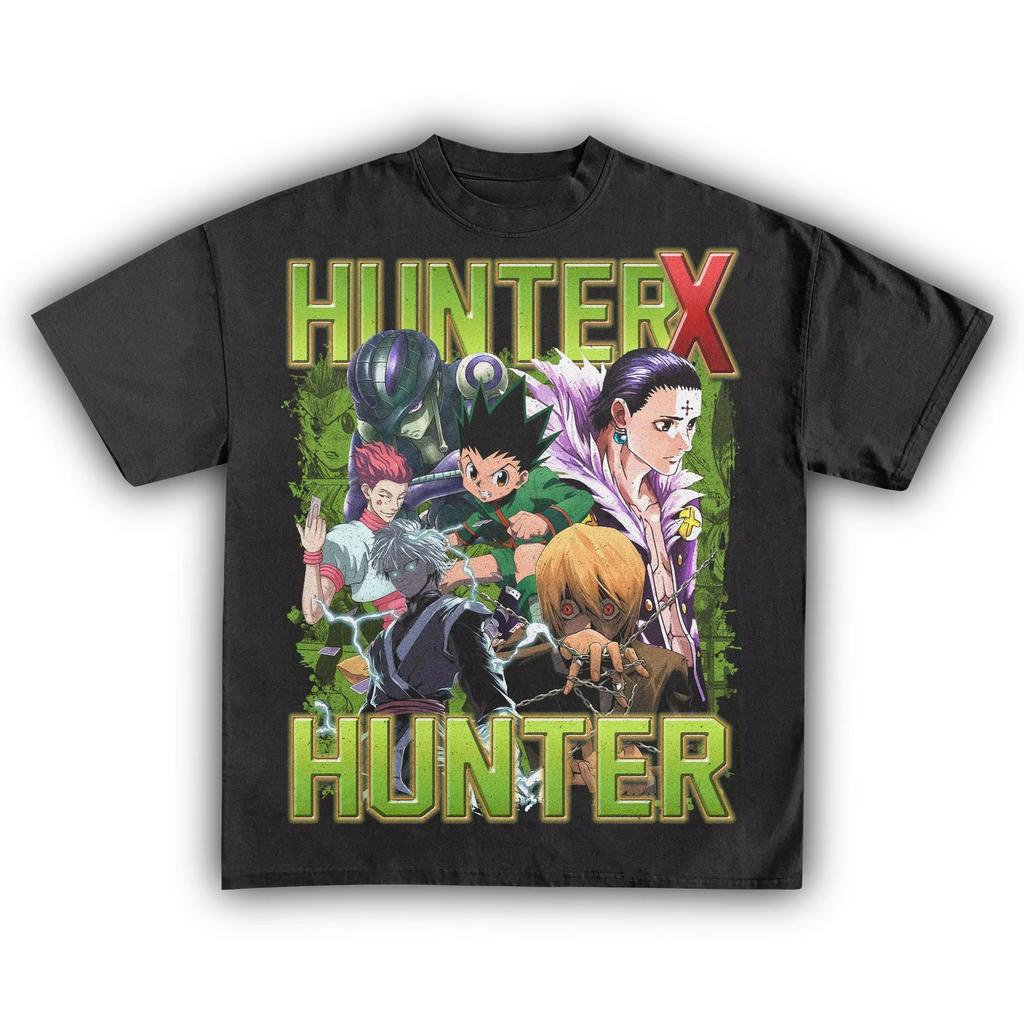 Hunter×Hunter Anime Characters Graphic T-shirt, Unisex Pure Cotton Short Sleeve Streetwear Women And Men T-shirt
