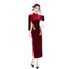 New Chinese Velvet Embroidered Long Seven-quarter-sleeved Cheongsam 1011 Autumn New Retro Ethnic Style High-end Cheongsam
