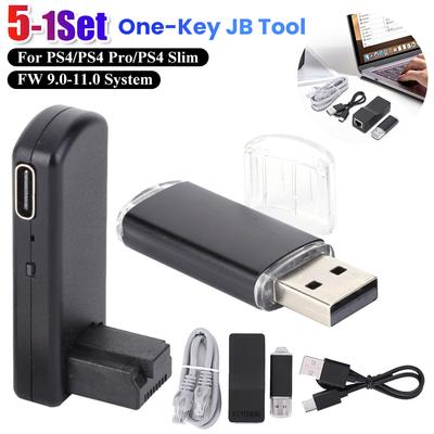 One-Key JB Tool Mod Set Modification Kit with Type-C Cable USB Adapter USB Dongle for PS4/PS4 Pro/PS4 Slim 9.0-11.0 System