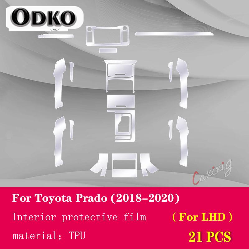 For Toyota Prado 2018-Car Interior Center Console Transparent TPU Protective Film Anti-scratc Repair Film Accessories LHDRHD