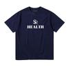 SR Letter Sign Niche Style American Retro Sports Style Pure Cotton Navy Blue Letter Print Short-Sleeve T-shirt for Women