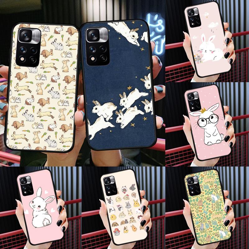 Cartoon Rabbit Bunny Case For Xiaomi Redmi 14C 13C 10C 12C Redmi Note 13 14 Pro 12 11 9 10 9S 10S 11S 12S Cover
