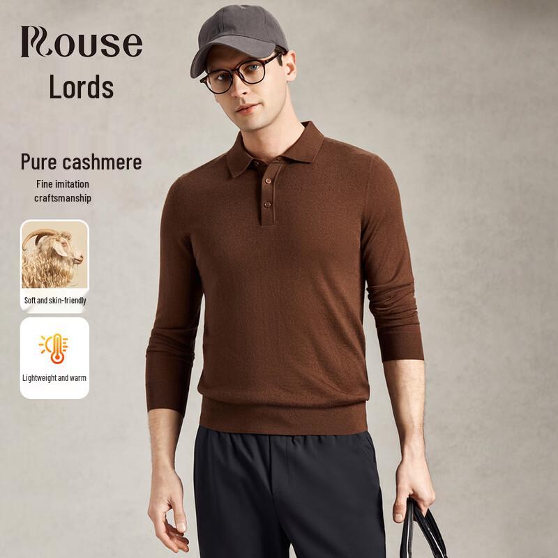 

ROOY Men s 100% Cashmere Business Casual Polo Sweater XL