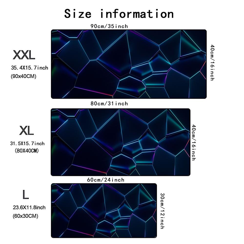 Geometric Pattern 3d Mouse Pad Computer Laptop Mouse Pad Office Large Gaming Mousepad Rubber Bottom NonSlip Desk Mat 900x400