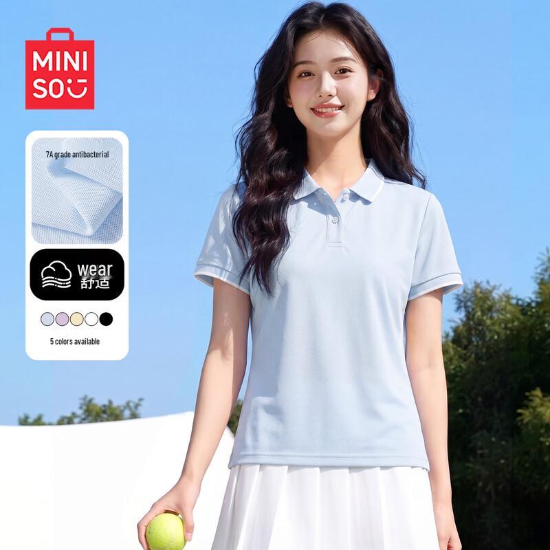 MINISO Women's Anti-bacterial Thin Lapel Polo T-Shirt