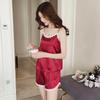 Luxurious And Sexy Women's Faux Silk Camisole Pajama Set Thin Breathable Sleepwear