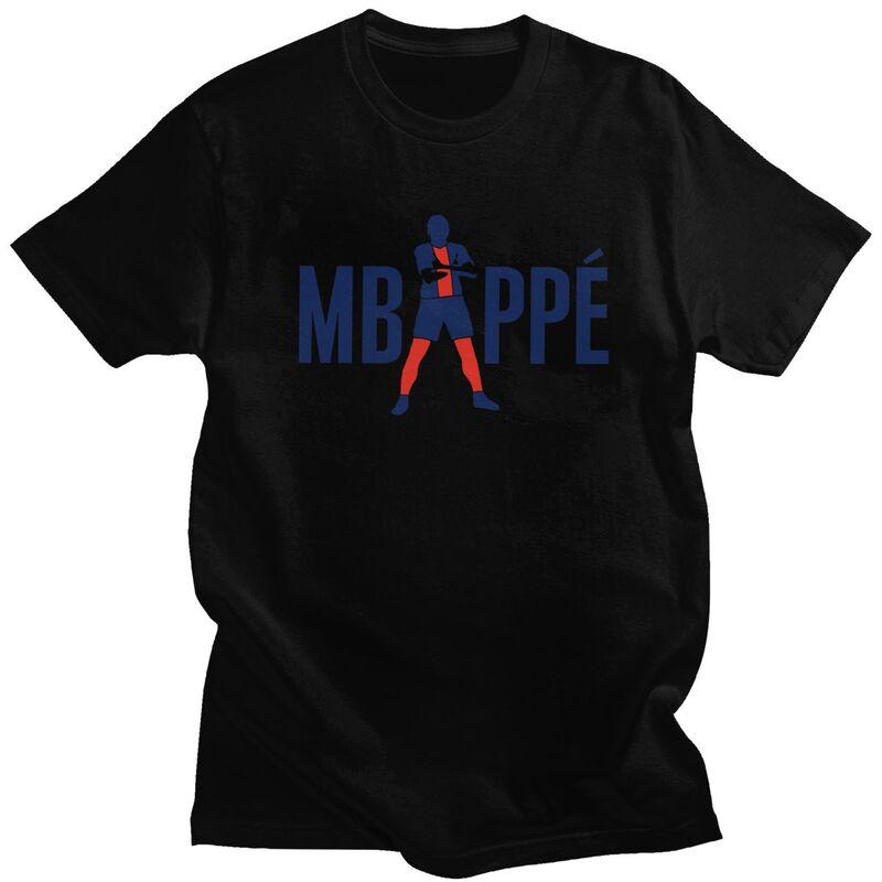 Individuelles Fußball Mbappes T-Shirt für Herren 100% Baumwolle T-Shirt Freizeit-T-Shirts Kurze Ärmel Fußball-Liebhaber T-Shirt Kleidung