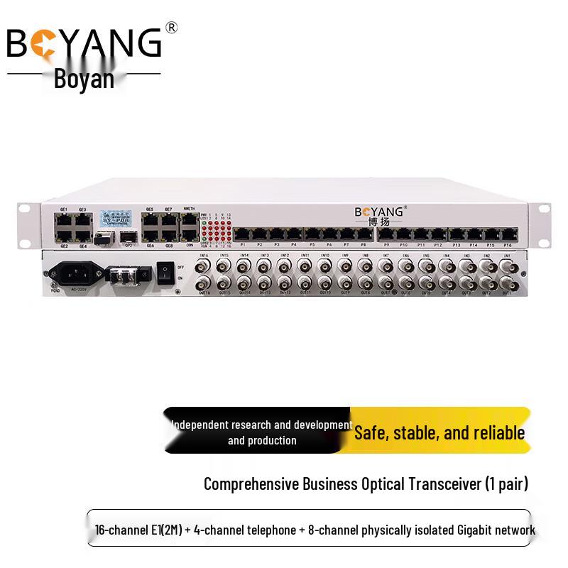 BOYANG Integrated E1/Ethernet/Telephone Fiber Optic Multiplexer