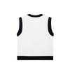 2025 Summer Color Block V-neck Knit Vest with Metal Button Embellishments