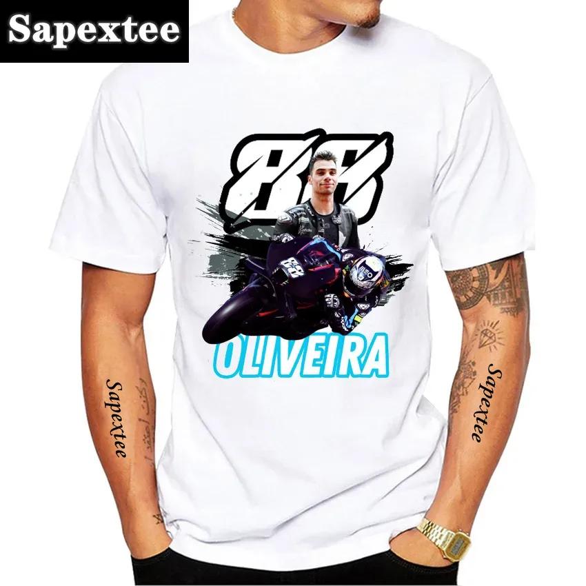 Ny sommar herr kortärmad 2025 Miguel Oliveira 88 Rider T-shirt Moto Sport Pojke Casual T-shirts Motorcykelåkning Vita Toppar