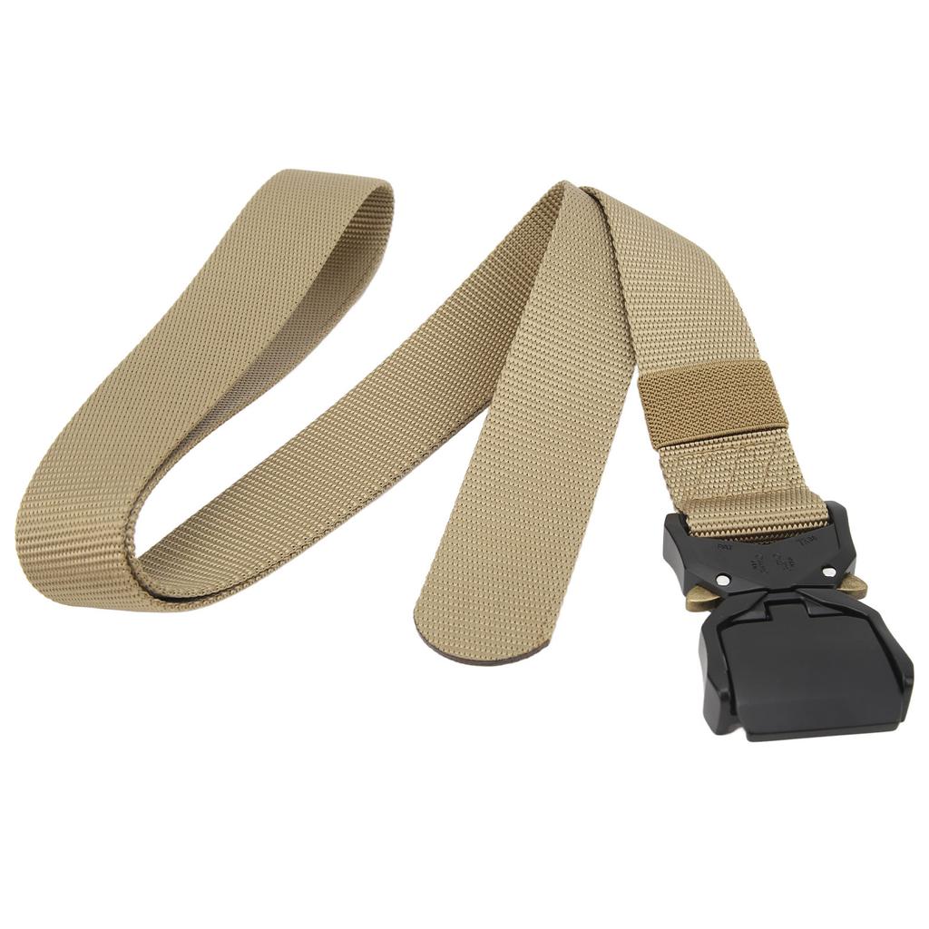 Combat Waist Belt Khaki Battle Belt Quick Release Buckle Nylon Breathable Adjustable Rigger Belt for Men Outdoor Hunting