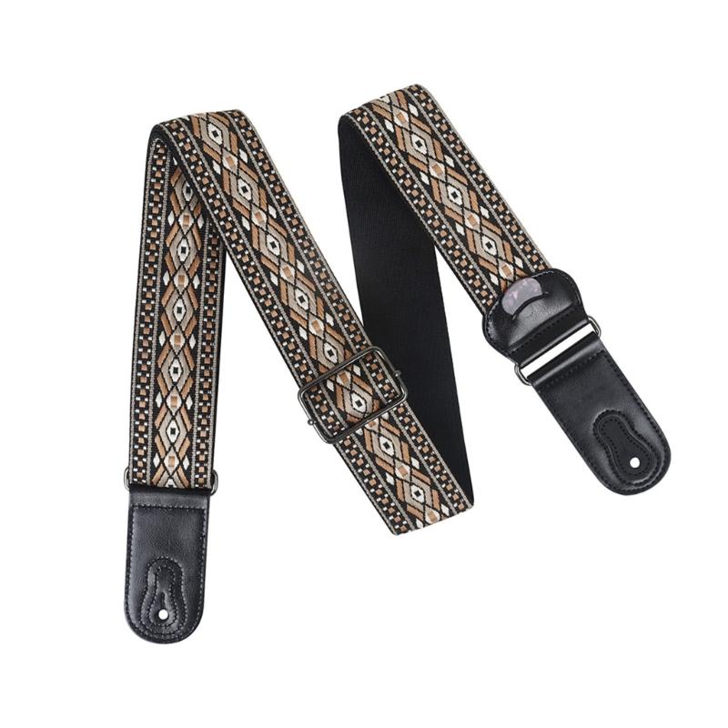 PU Leather Ends Comfortable Strap Acoustic Guitar Bass Strap Belt Accessories