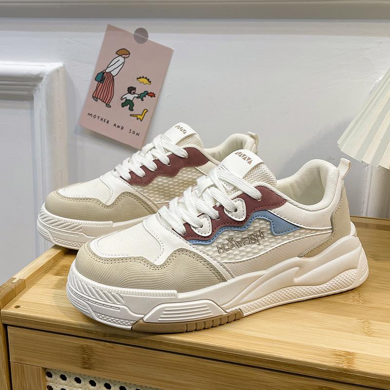 Pantofi Albi Mici Pantofi cu Talpă Moale cu Top Scund Pantofi de Nișă cu Talpă Groasă pentru Femei Pantofi Versatili Casual Sport Pantofi de Board