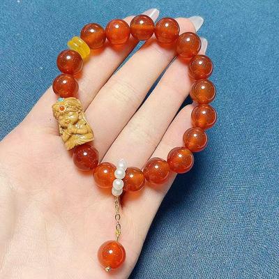 Red Agate Zhakilam Bracelet - Chinese Style Original DIY Design