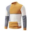 Winter Men's Half High Collar Contrasting Pullover Sweater Knit Casual Top