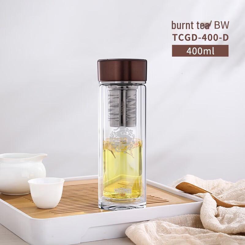 Thermos Furuilong Double-Wall Insulated Glass Tea Cup Gift Set