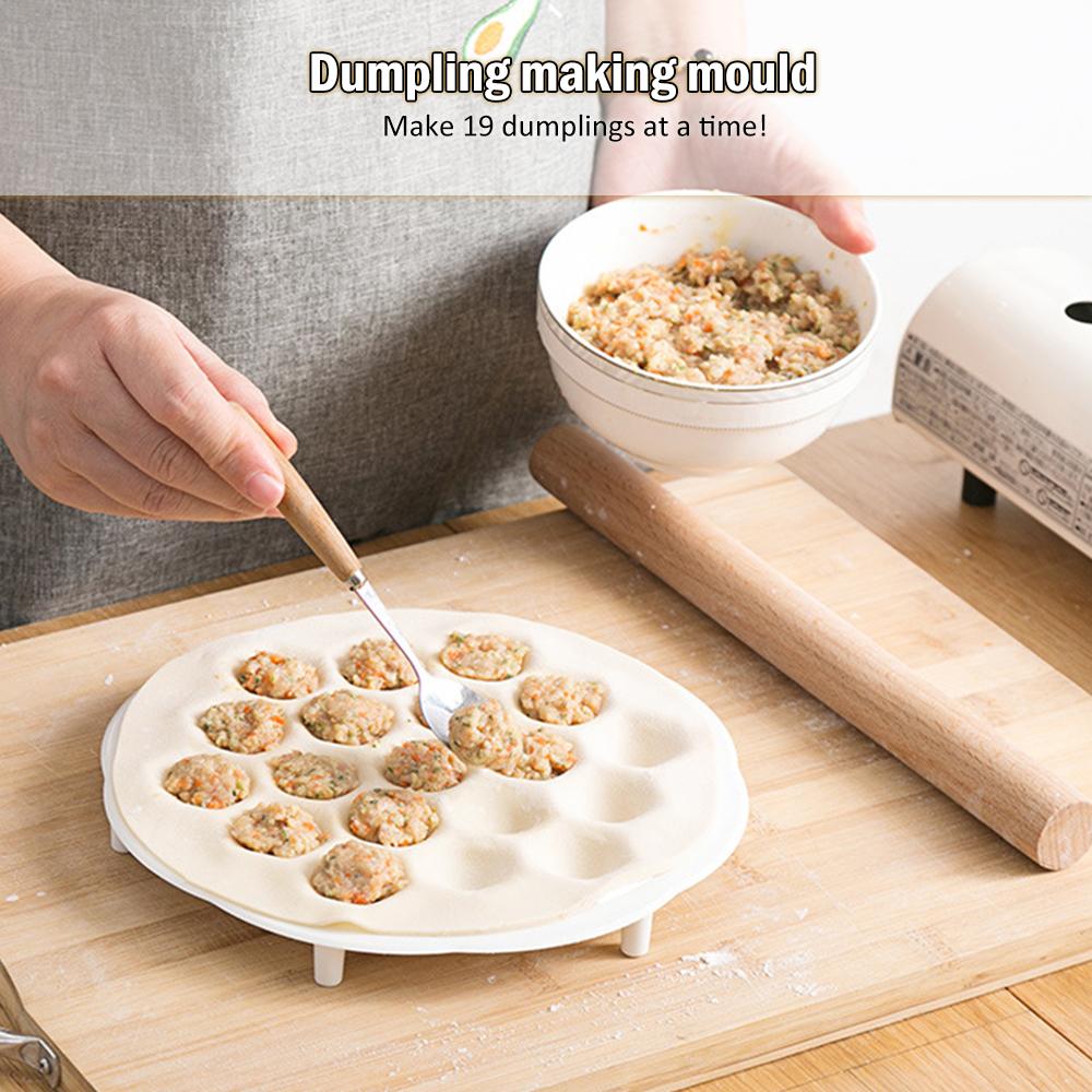 19 Hål Kökstillbehör Degpress Raviolitillverkningsform Dumplingform Tillverkare DIY-tillverkare Dumplingform Pastaform