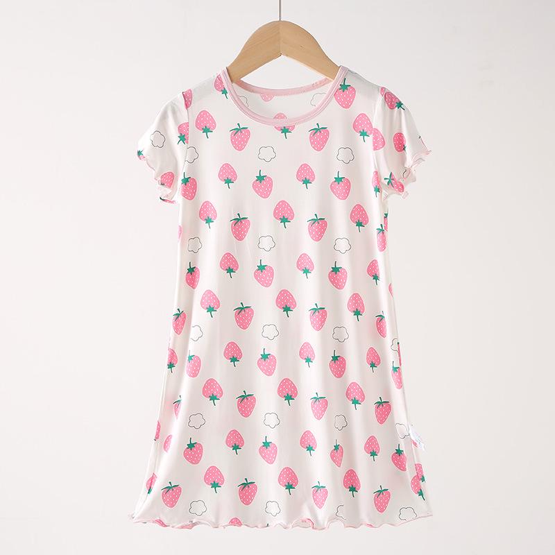 Modal Girls  Cool Ice Silk Summer Nightgown 120 (Height: 110-120cm, Weight: 40-50 jins)
