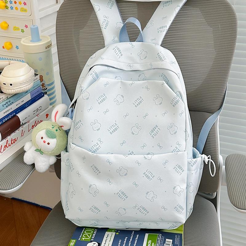School Bag Printed Student Backpack Letter Backpack, Versatile for Middle and High School Students and Girls, Casual for Class, Large Capacity Fresh