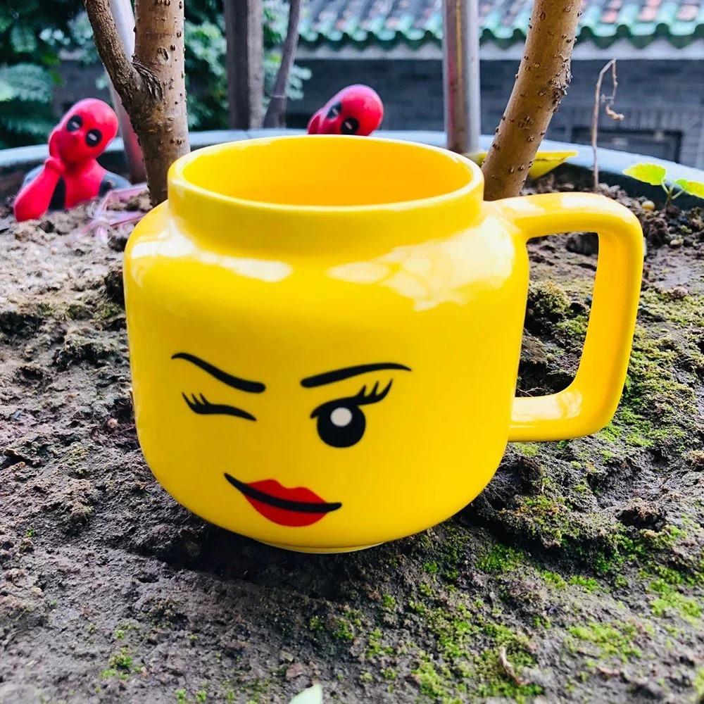 Cute Expression Ceramic Cup 250ML,Children Smiling Face Cup,Coffee Milk Tea Cartoon Mugs Brithday Christmas Gifts Funny Mug
