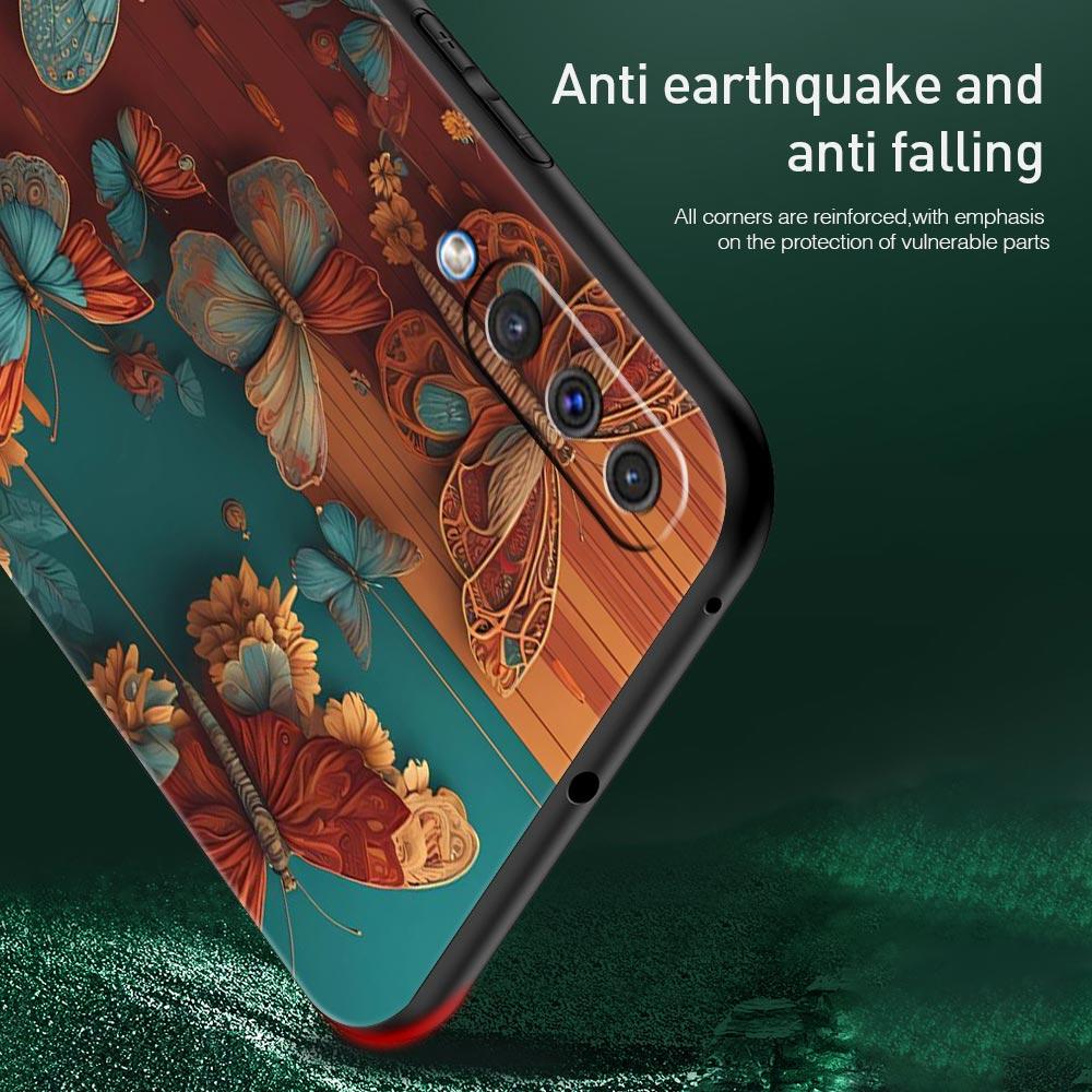 Fashionable Butterfly Flower Pattern Phone Case for Samsung Galaxy A56 A36 A26 A16 A34 A24 A42 A22 A20 A12 A10 5G Soft TPU Cover