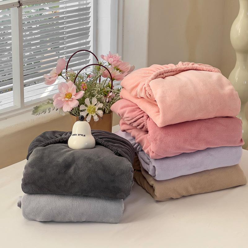 Elastic Winter Fitted Sheet Plush Double Bed Sheet Soft Warm Velvet Bedspread Mattress Cover Bed Linen Protector 90 150 180 200