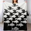 Escher  Sky and Water Throw Blanket Long Lasting Soft Plush Blanket for Daily Use