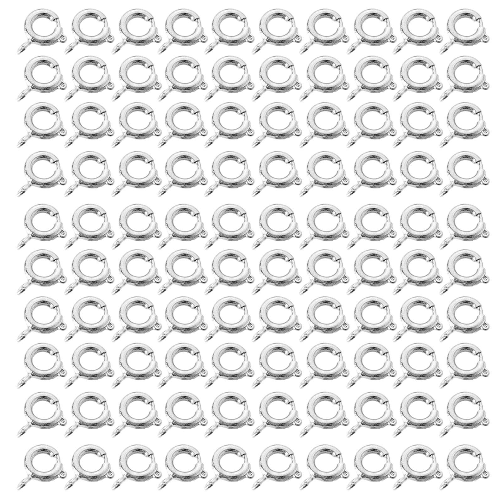 

100pcs Practial Chain Clasps with Open Jump Rings Accessories for Custom Jewelry Easy to Use Extension Chain Buckles срібний