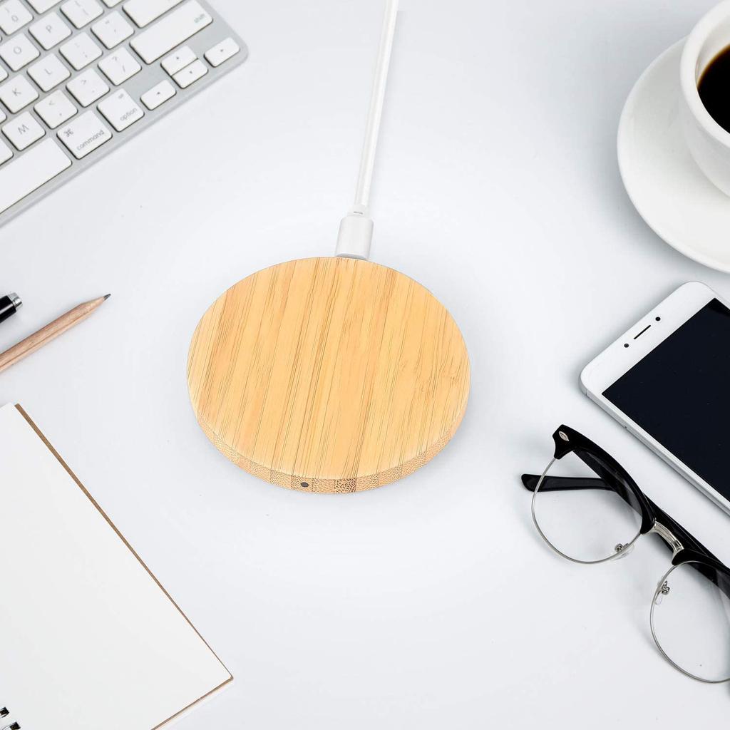 Bamboo Wireless Charger 15W 10W 5W Fast Wireless Charging Pad for iPhone 13 12 mini 11 Pro Max Samsung Galaxy AirPods Pro 2