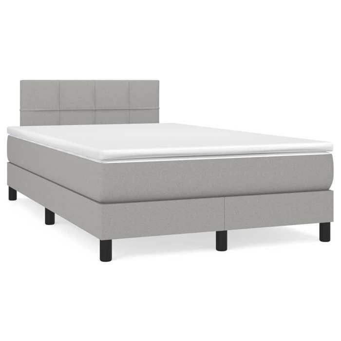 Maison Exclusive - Sommier à lattes de lit avec matelas Gris clair 120x200cm Tissu