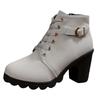 Women's Shoes Chunky High Heels Boots Leather Boots Fashionable Chunky Heels Women's Boots Breathable Boots for Women Leather
