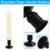 12Piece Black Candlestick Holders Plastic Pillar Candle Stand for Flameless LED Candle Stand Festives Parties Decoration