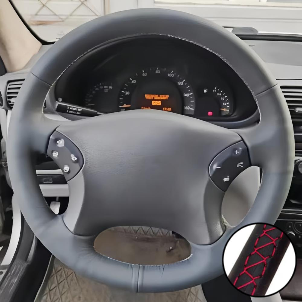 Hand Sewing Wear Resistant Microfiber Leather C-Class 2001-2004 2005-2007 Steering Wheel Cover For Mercedes Benz W203