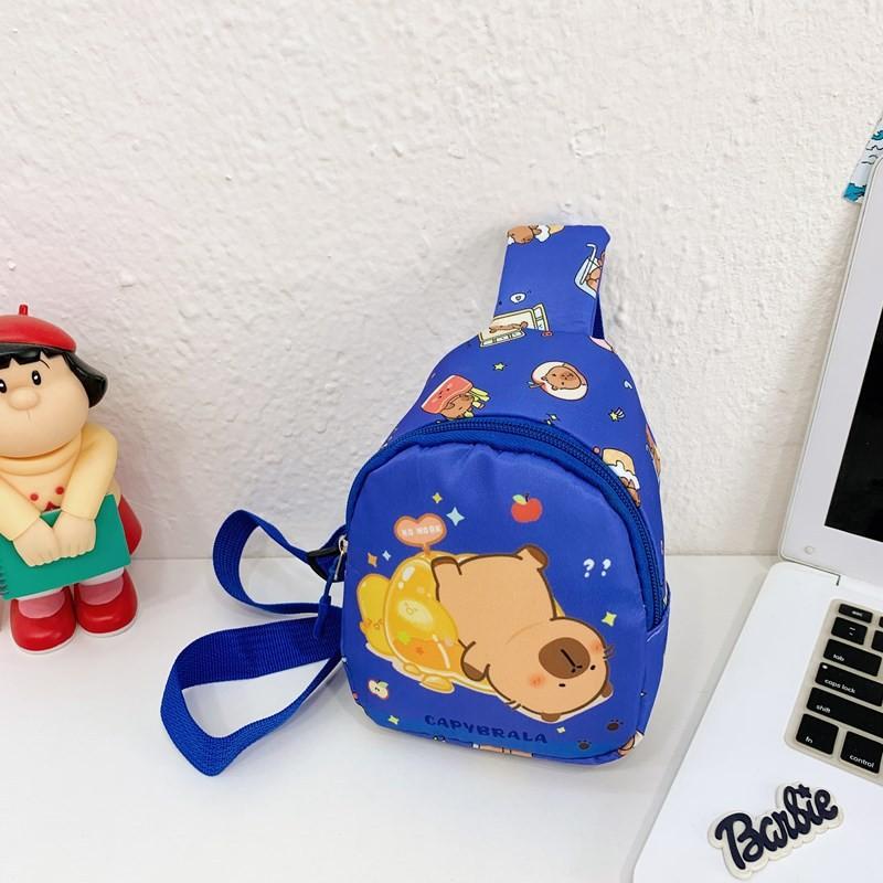 Cartoon Capybara Kids Pattern Single Shoulder Crossbody Chest Bag Gift Fashion