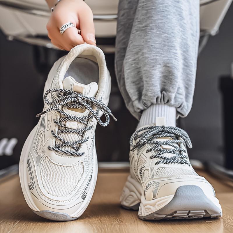 Fashion Mens Shoes 2025 Summer Mesh Breathable Sneakers Mens Fashion Trend Platform Casual Running Shoes Zapatillas Hombre