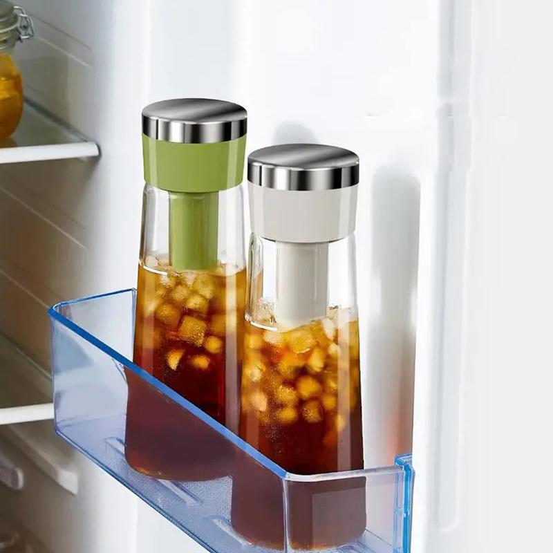 750Ml Manual Cold Brew Coffee Maker Press Type Iced Tea Infuser Pitcher With Removable Filter Summer Portable Coffeeware Pot