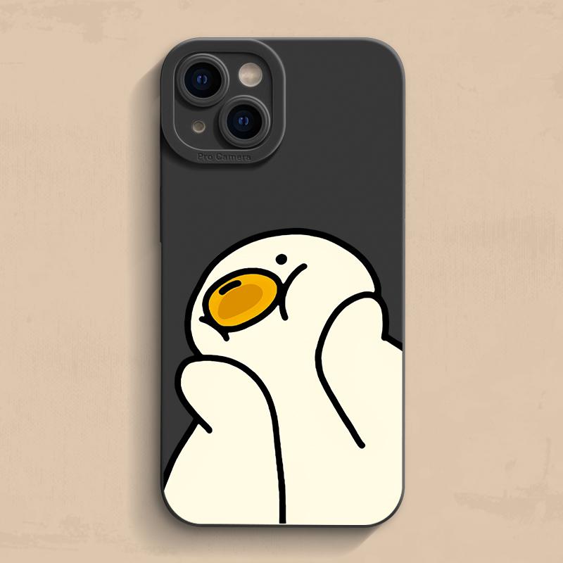 

Чехол для телефона с изображением мультяшной забавной утки Swilg Duck для iPhone 15 Max 14 13 12 11 Pro Mini All Inclusive X XS XR 7 8 Plus SE For iPhone 15 белый