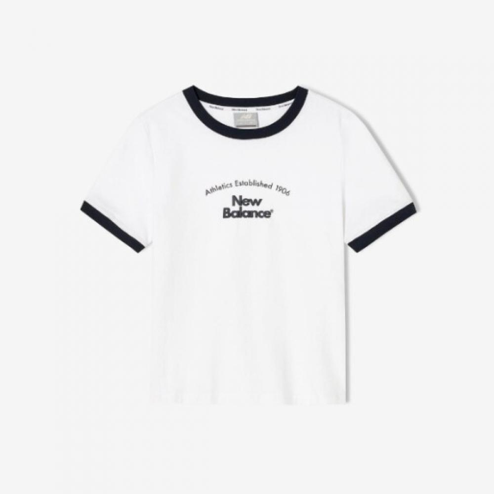 

New Balance Women Ringer ShorT Sleeve T shirT whiTe Nbnef2w512 10 NBNEF2W51210/L
