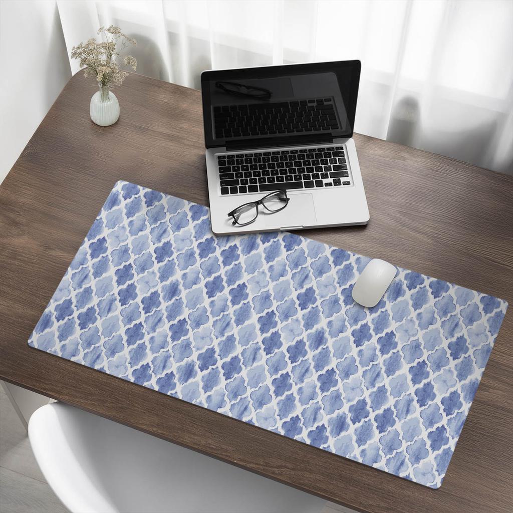 Vinyl Desk Mat with Stylish Moroccan Print 100x50 cm