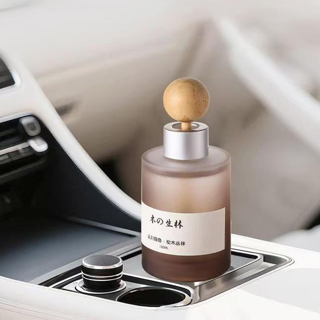 120ml Aromatherapy Essential Oil Diffuser - Niche Cedar Rose Fragrance with Wooden Ball, Car Perfume & Home Air Freshener