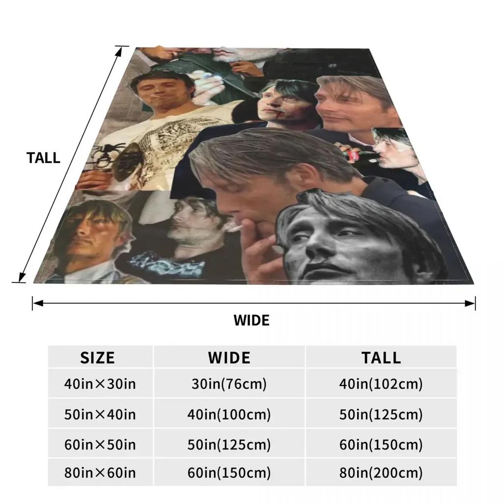 Mads Mikkelsen Warme Weiche Decke Schauspieler Star Fotos Flugzeug Reise Überwurfdecke Winter Lustiger Flanell Bettüberwurf Sofa Bettbezug