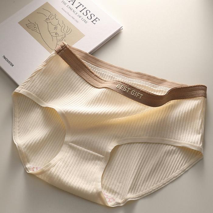 

Женские хлопковые трусики со средней талией, удобные трусы, мягкие трусики для девочек, сексуальное нижнее белье MtoXXL XXL бежевый