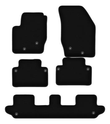BASIC Black Velour Floor Mats For: Volvo XC90 I SUV 7 Seater (2002-2014)