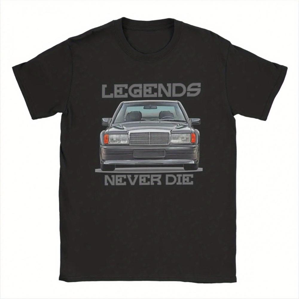Pánské Dámské pro W201 190E Auto Logo Tričko Vintage Nadšenec do Aut Tričko s Designem Odznaku 190E Měkké Kulatý Výstřih Ležérní Letní