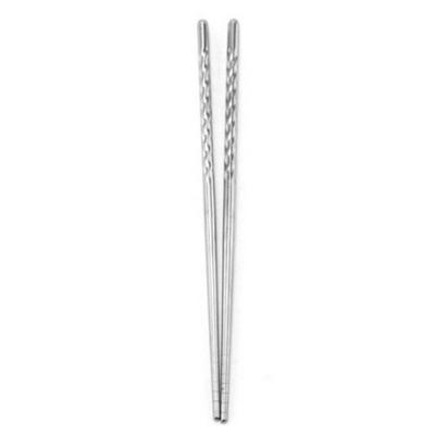 1 Pair Chinese Stylish Non-slip Design Chop Sticks Stainless Steel Chopstick