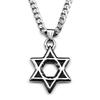Israel Hexagram Je Davidstern Anhänger Halskette für Damen Herren Edelstahl Silber Farbe Magen David Kette Schmuck Geschenk