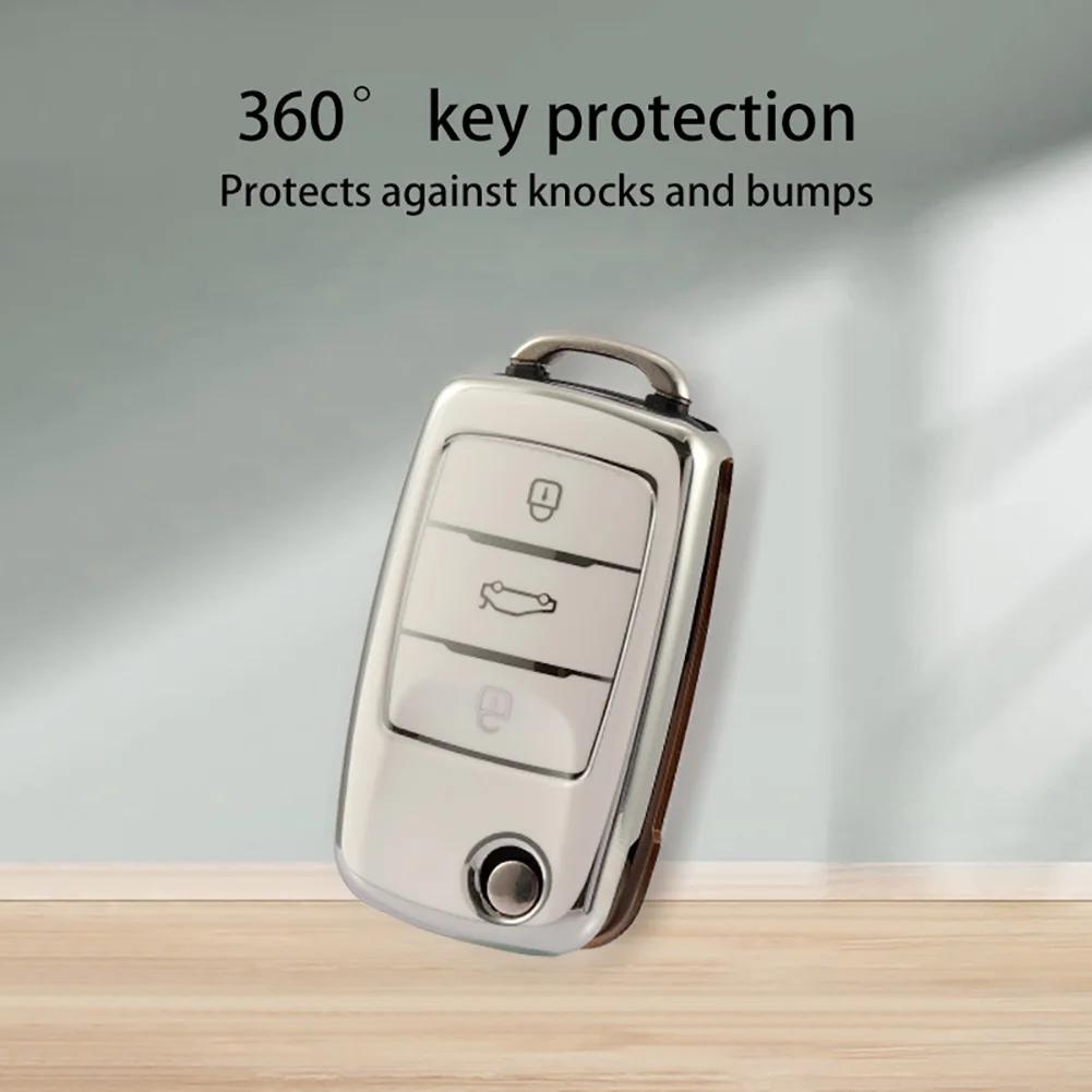 Fashion TPU Car Key Case Full Cover For Volkswagen For Sagitar Keycase Bora Lavida Polo Santana Jetta Auto Accessories